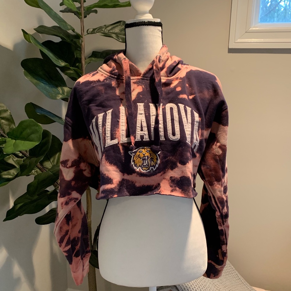 Tie-dye cropped Villanova sweatshirt
